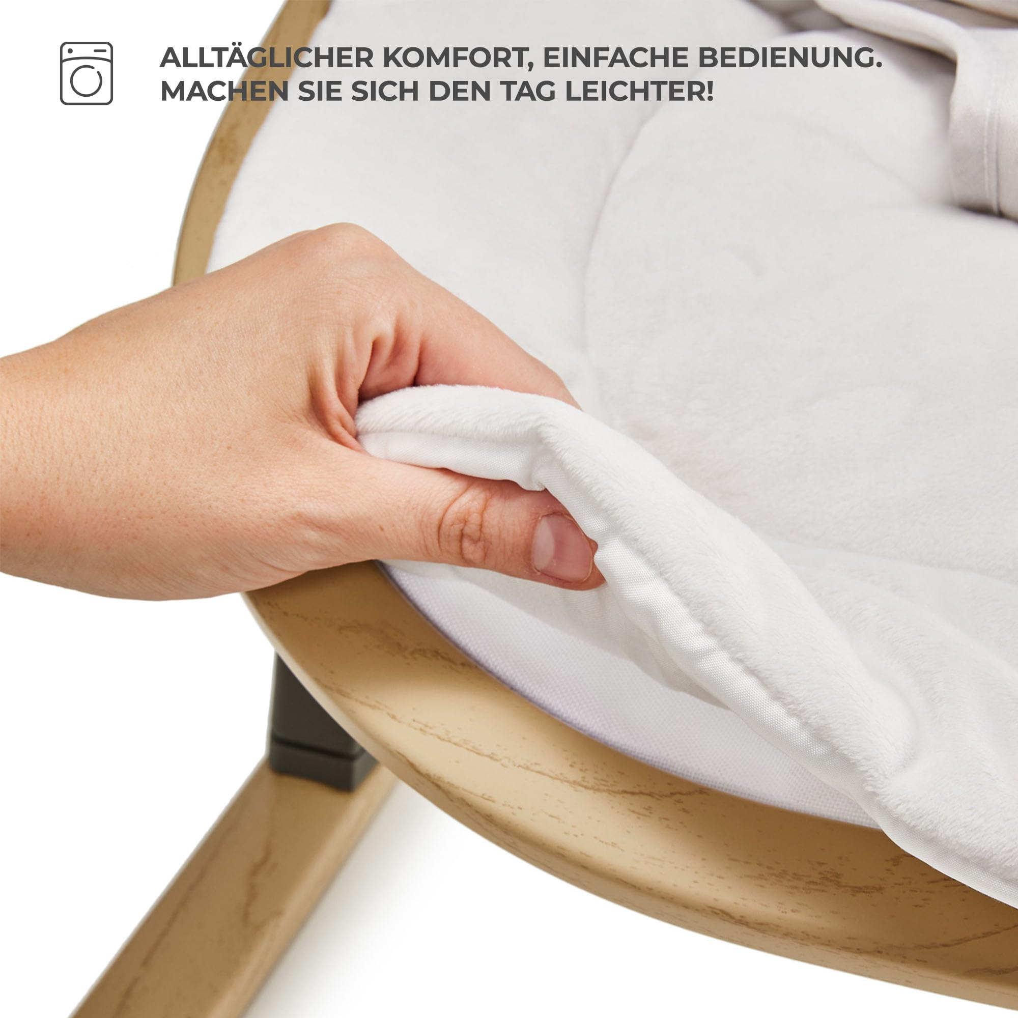 Kinderkraft ELSU Babywippe 2in1 ab Geburt, Hüpfstuhl für Babys Neugeborene 0-9 kg, 2 Spielzeuge zur Aktivierung, Verstellbarer, Leicht, Weiches Material, Grau