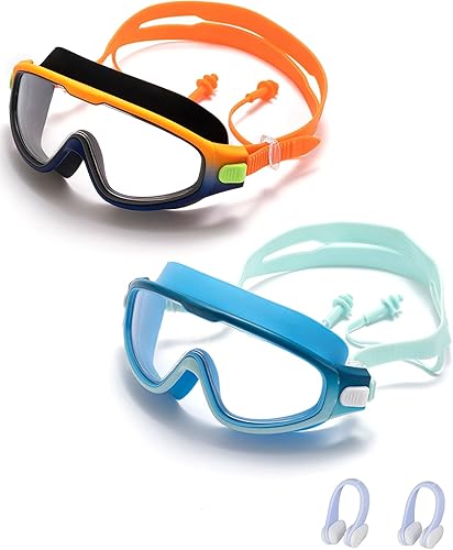 seasprint Swim Goggles for Kids 6-12, Wide View Anti-Fog UV Protection No Leaking,Boys Girls Youth Swimming Goggles