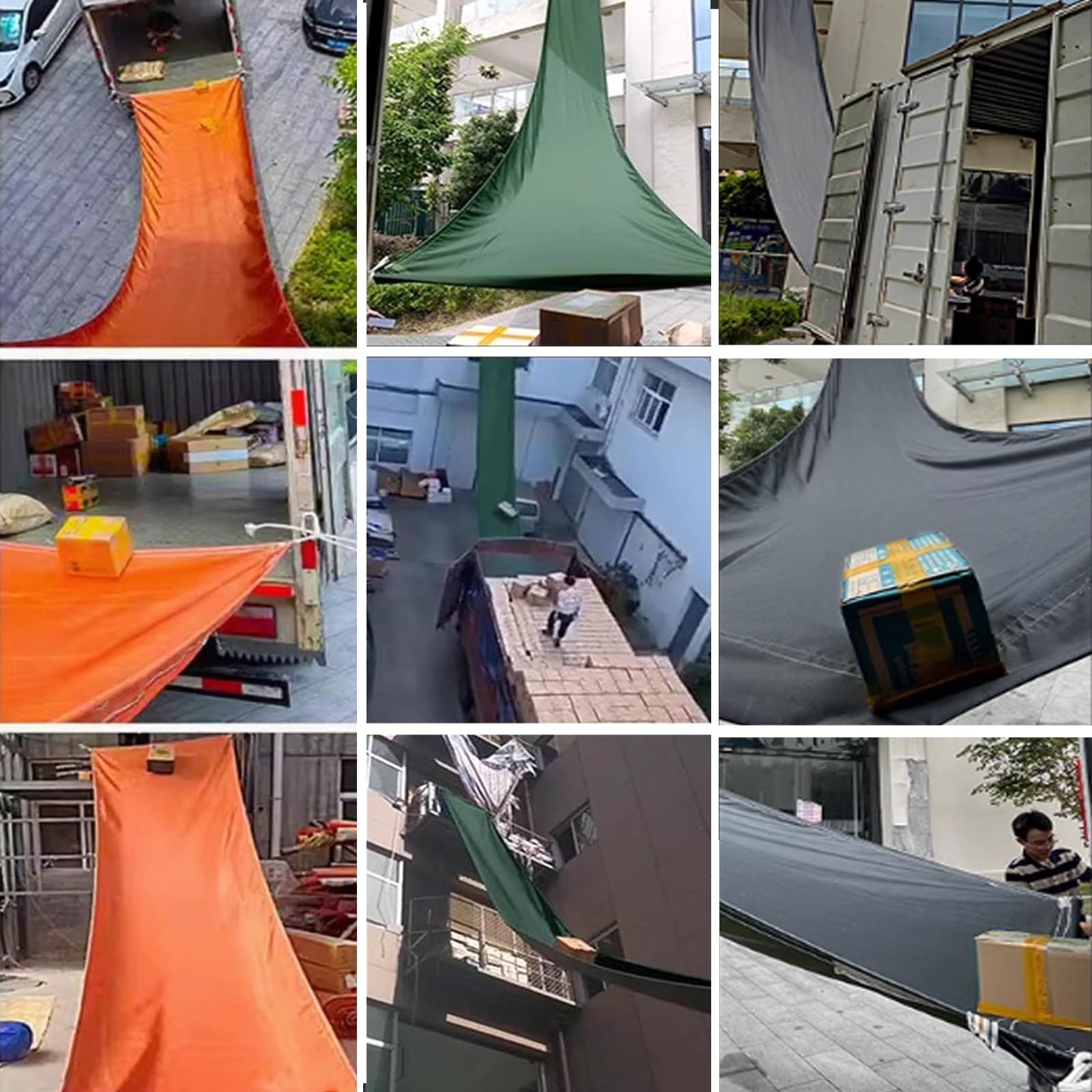 Goulotte de déchargement Goulotte Pliable Pour La Manutention De Marchandises, 6 10 15 20 25 30 M Goulotte Extra Longue Pour Débris De Construction, Manutention De Marchandises En Hauteur Bâche Glissi