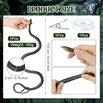 110cm Realistic Snake Prank with String Clip, Snake Prank for Golf