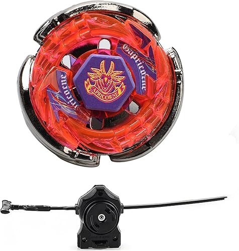 Metal Fusion Spinning Top Battling Toy BB50 Storm Capricornio M145Q con lanzador Destripador giro derecho negro LL2 Light Ripcord Toy Set (BB-50)