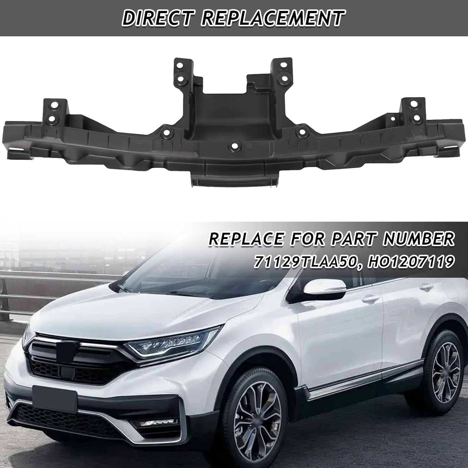 Bewild Front Upper Grille Support Bracket Fit For 2020 2021 2022 Honda CR-V CRV Black Grille Bracket Replacement for 71129TLAA50, HO1207119