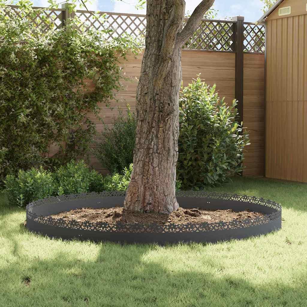 Lot de 10 bordures de pelouse en acier anthracite - 103 x 0,05 x 22 cm - Bordure en métal pour jardin - Bordure robuste pour parterre de fleurs - Bordure durable pour aménagement paysager