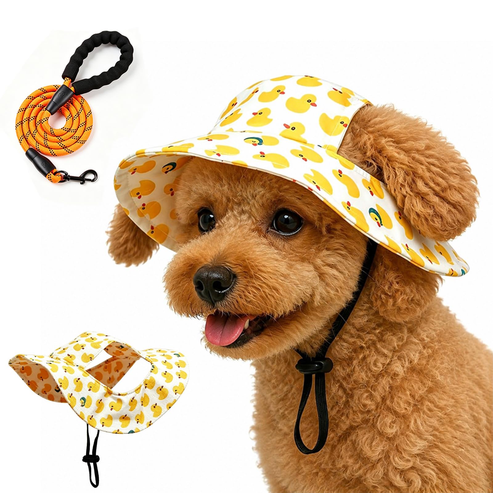 Outdoor Sun Hat for Pets with Ear Holes, Adjustable Dog Sun Hat for Small Medium Large Dogs & Cats, Breathable Pet Beach Hat for Summer Walks, Hiking, Travel and Outdoor Adventures (1PC)