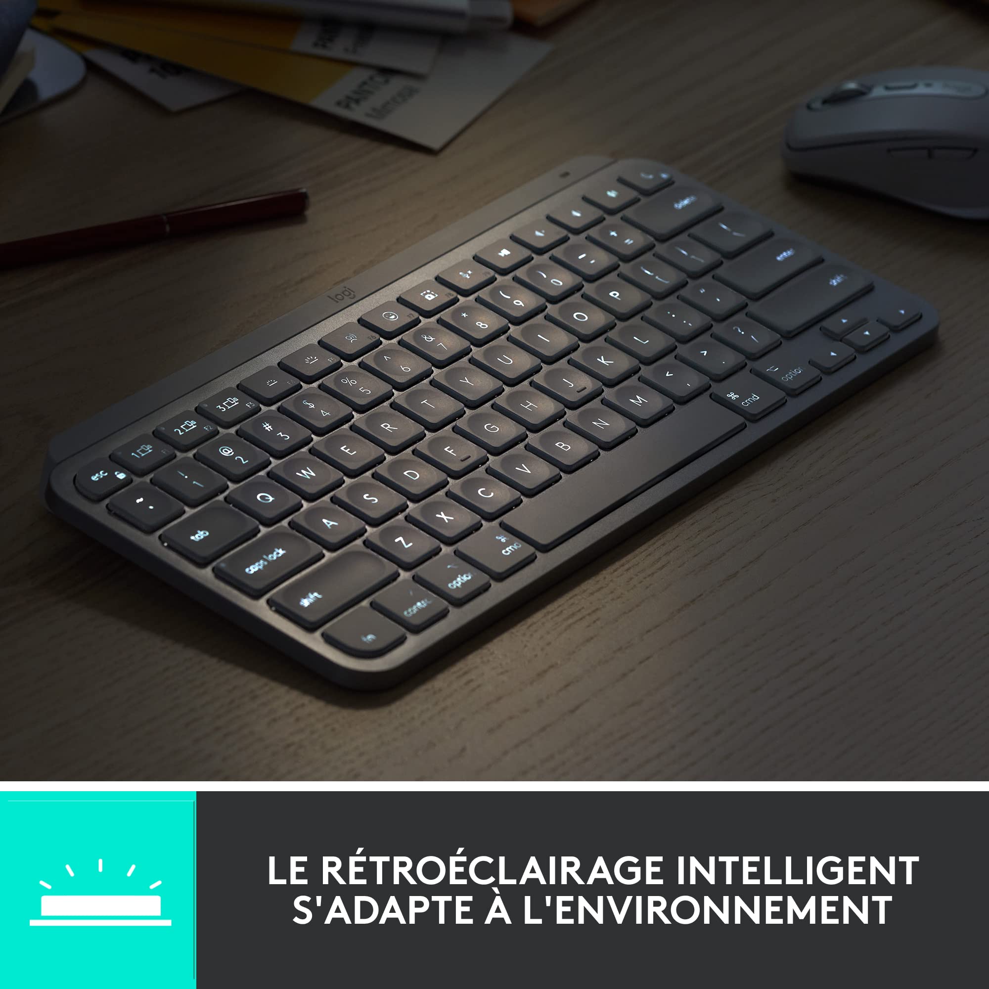 Logitech MX Keys Mini for Business - clavier rétroéclairé sans fil - FRA AZERTY