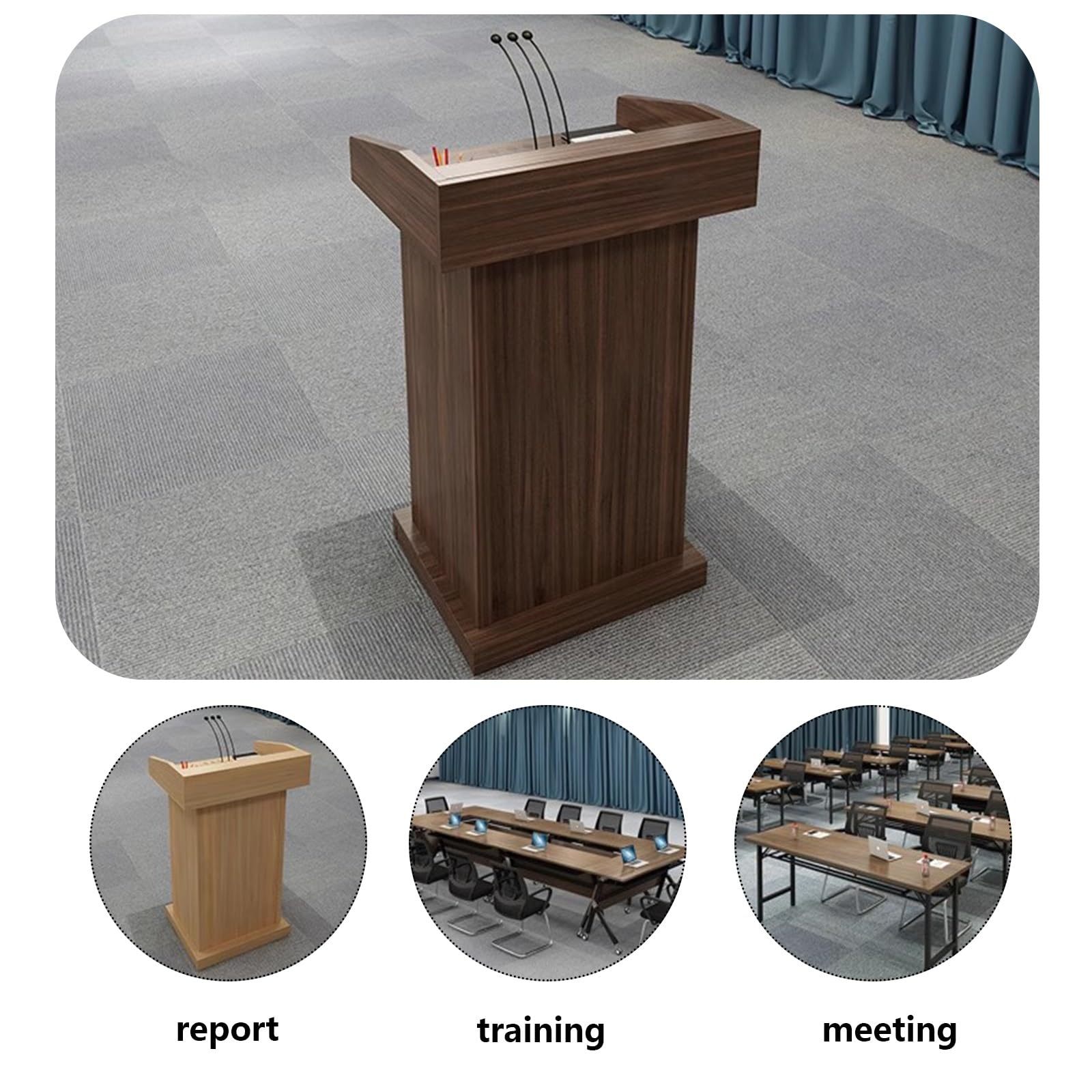 Podio in Legno di Noce, Spazio per fermarsi, Lettura Ampia e Adatta per Matrimoni, presentazioni, discorsi pubblici e conferenze, leggio Professionale