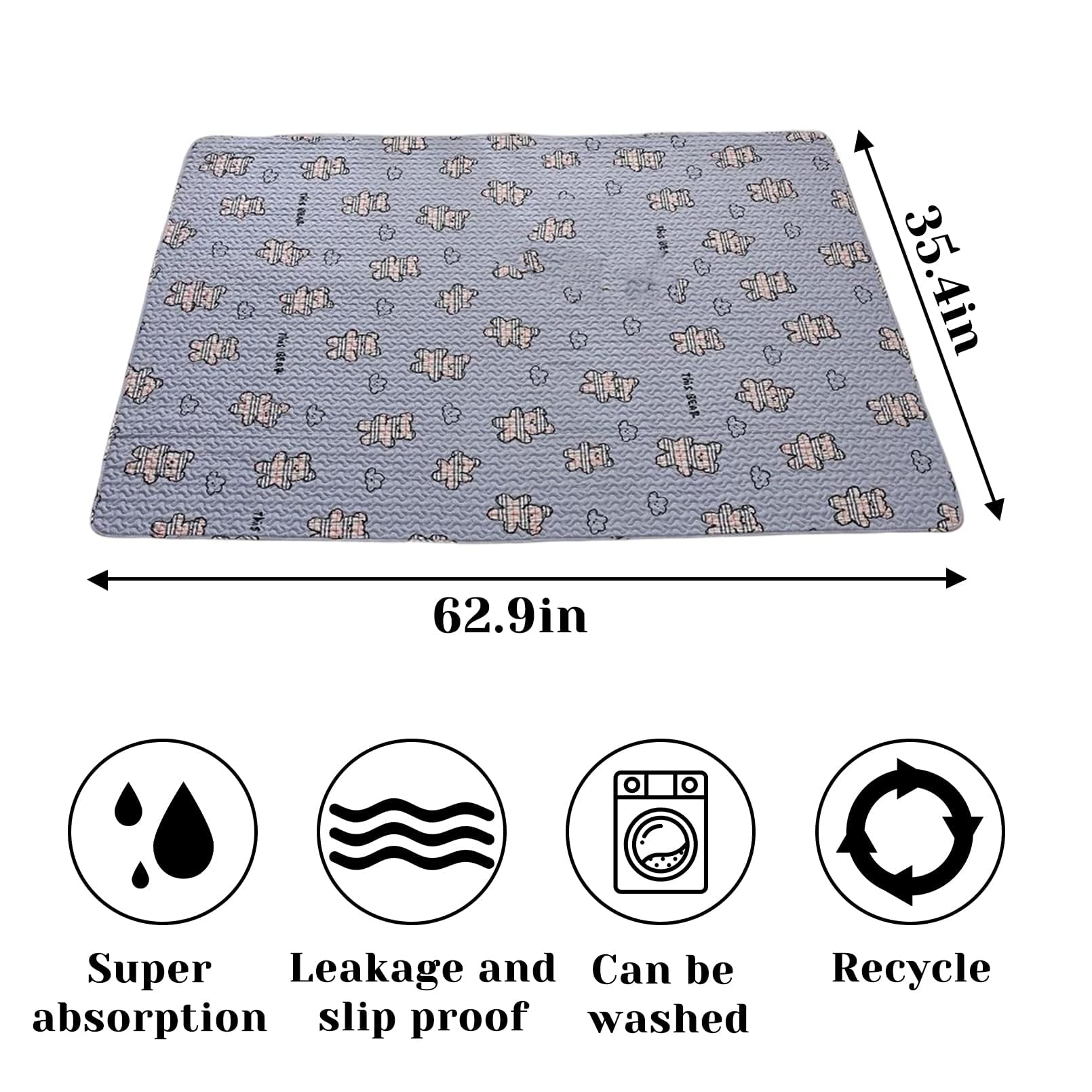 Fhiny Kaninchenkäfig-Einlage, Waschbar & Rutschfest – 228,6 X 157,5 Cm, 2 Stück, Für Haustiere Wie Kaninchen, Meerschweinchen, Katzen