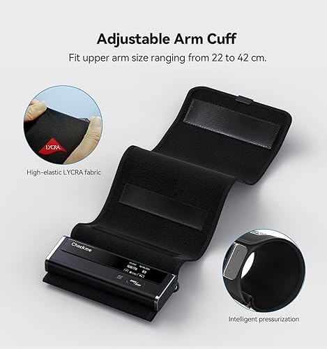 Miniatura 6 de Checkme Monitor de presión arterial WiFi para uso doméstico, brazalete automático Bluetooth, máquina BP digital inteligente, recargable por USB