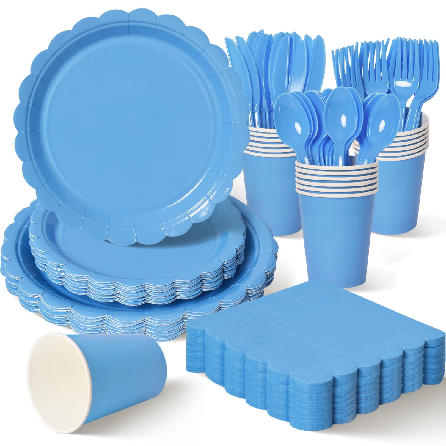 Vyntra Ivory Cream Paper Plates & Napkins - Party Supplies -18