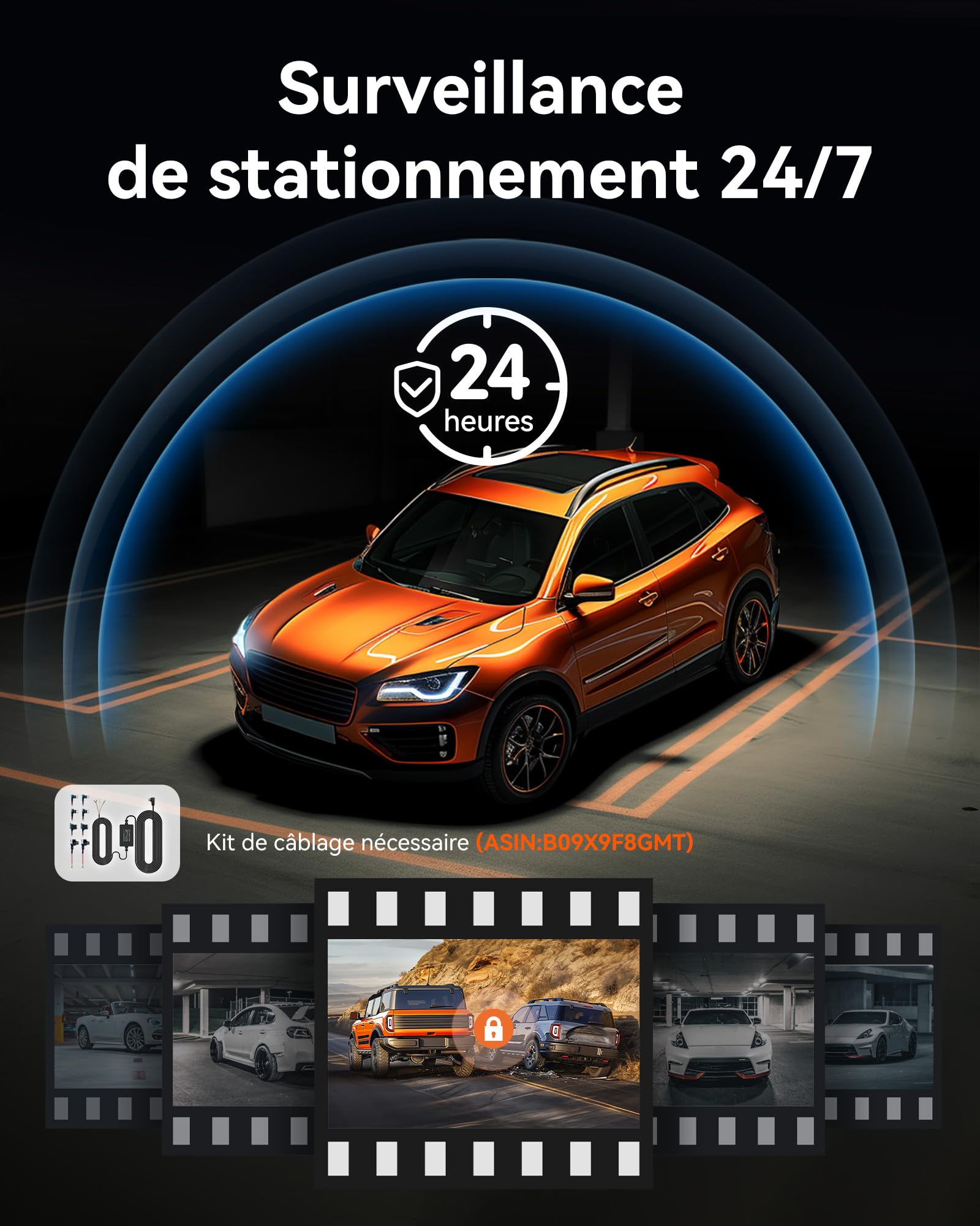 WOLFBOX 12'' G850 4K+1080P Dashcam Voiture Rétroviseur avec 5.8GHz WiFi et Commande Vocale, Enregistrement Boucle, Vision Nocturne, Moniteur Stationnement, Arrière Étanche, avec GPS et Carte 64 Go
