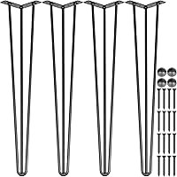 Vista 1 de VEVOR Patas de Mesa de Horquilla 18" Negro Juego de 4 Patas de Escritorio Capacidad de Carga Total de 880 libras Patas de Escritorio de Horquilla 3
