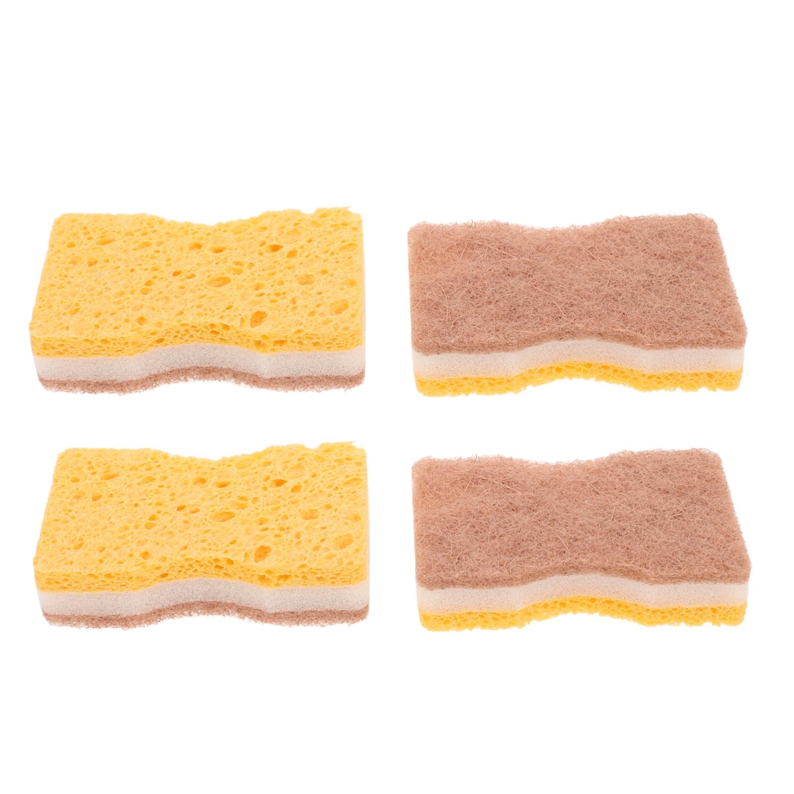 Garneck 4pcs Natural Dishwashing Sponges Oil Resistant and Scrub Sponges for Kitchen Dish Cleaning Cloths High Absorption for Bowl Cleaning