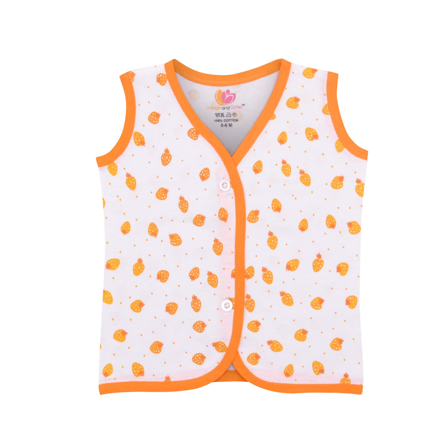 Orange and Orchid Unisex Polka Dot Regular Fit Tank Top (Pack of 4) (ONOCMB017_3-6_Multicoloured)