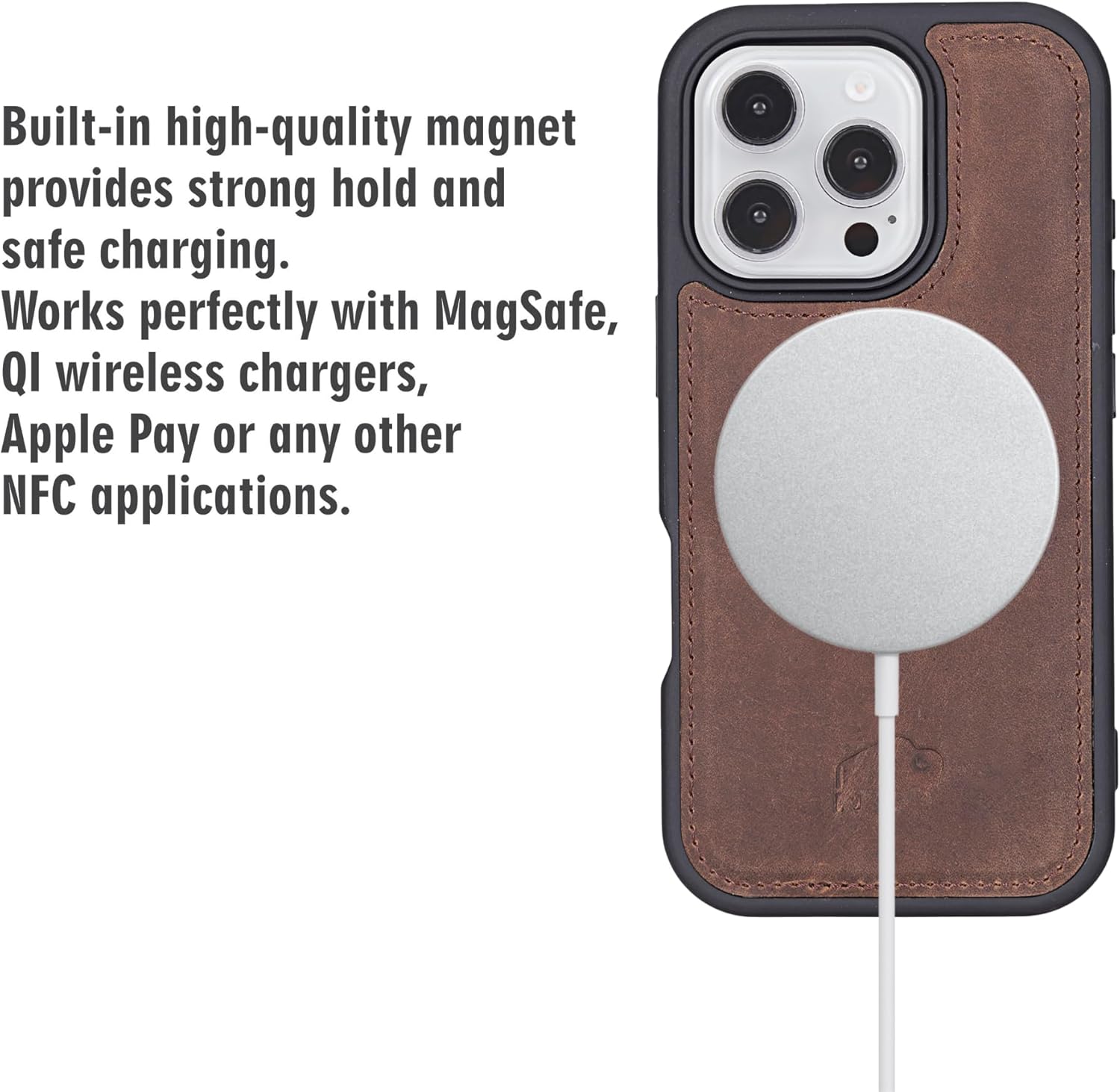 BLACKBROOK Case for iPhone 16 Pro Max Leather Case with Wallet, Carter Natural Leather Magnetic 2-in-1 Set for MagSafe and RFID, Cash, ID & 4 Card Slots, Compatible with iPhone 16 Pro Max