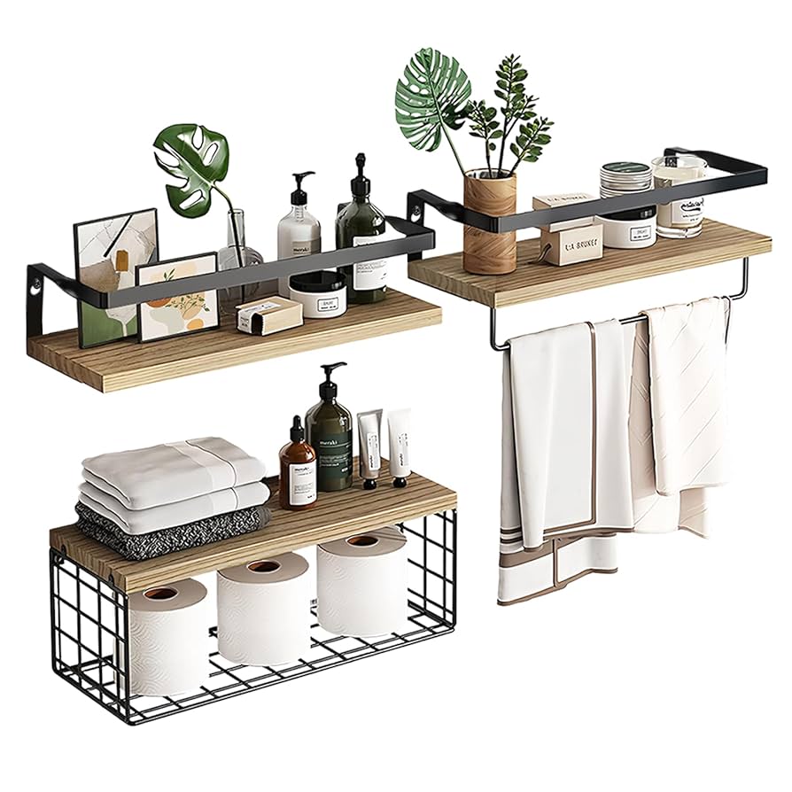 ☆シンプルだけど機能的　タオル掛け　ウォールシェルフ　2個セット シンプルデザイン ウォールシェルフ 壁掛け 2個セット タオル