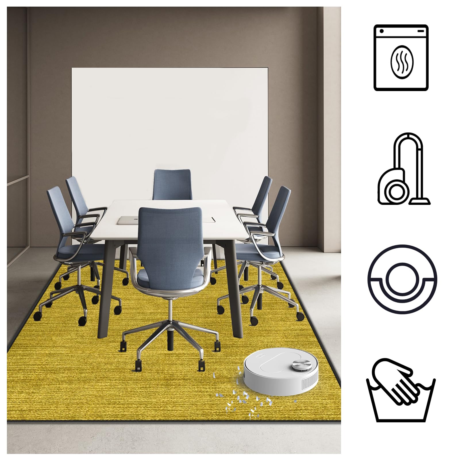 Tappeto Salvapavimento Antiscivolo Sedia Ufficio 110 x 150 cm | Tappetino Sedia Gaming Protettivo per Pavimenti Duri Tappeto per Sedia con Ruote