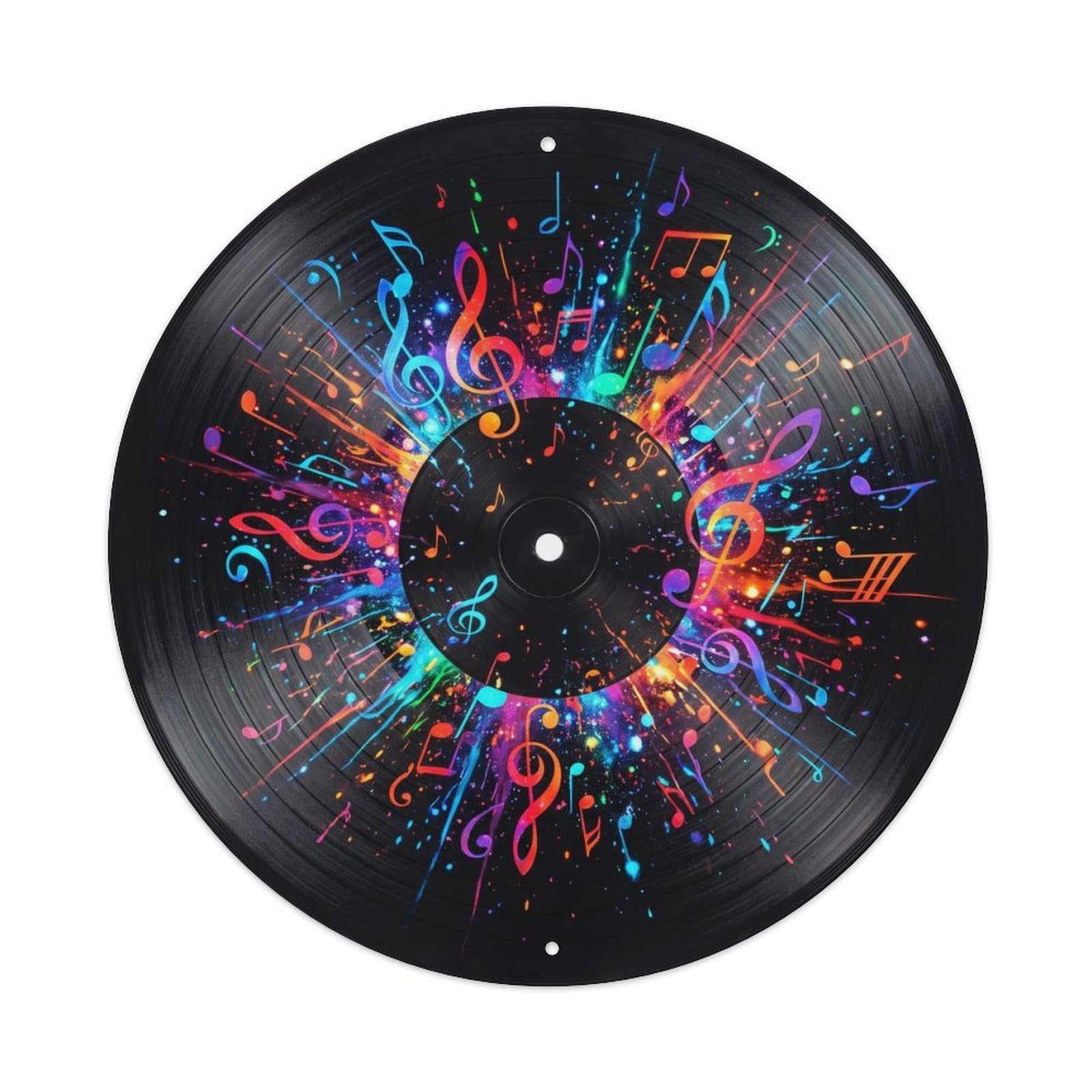 Colorful Music Vinyl Records Scatter Color Bloom Metal Tin Sign