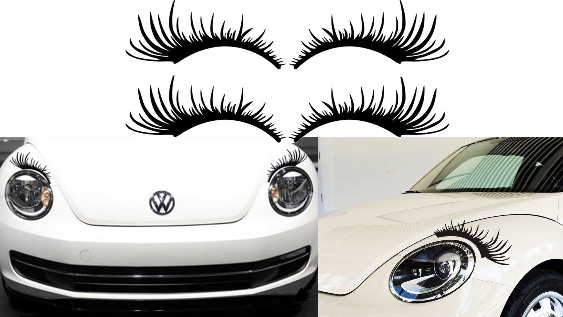 Adesivi Ciglia Per Auto - Neri, Decorazione Paraurti Rimovibile, Styling Auto Divertente - Foto 3