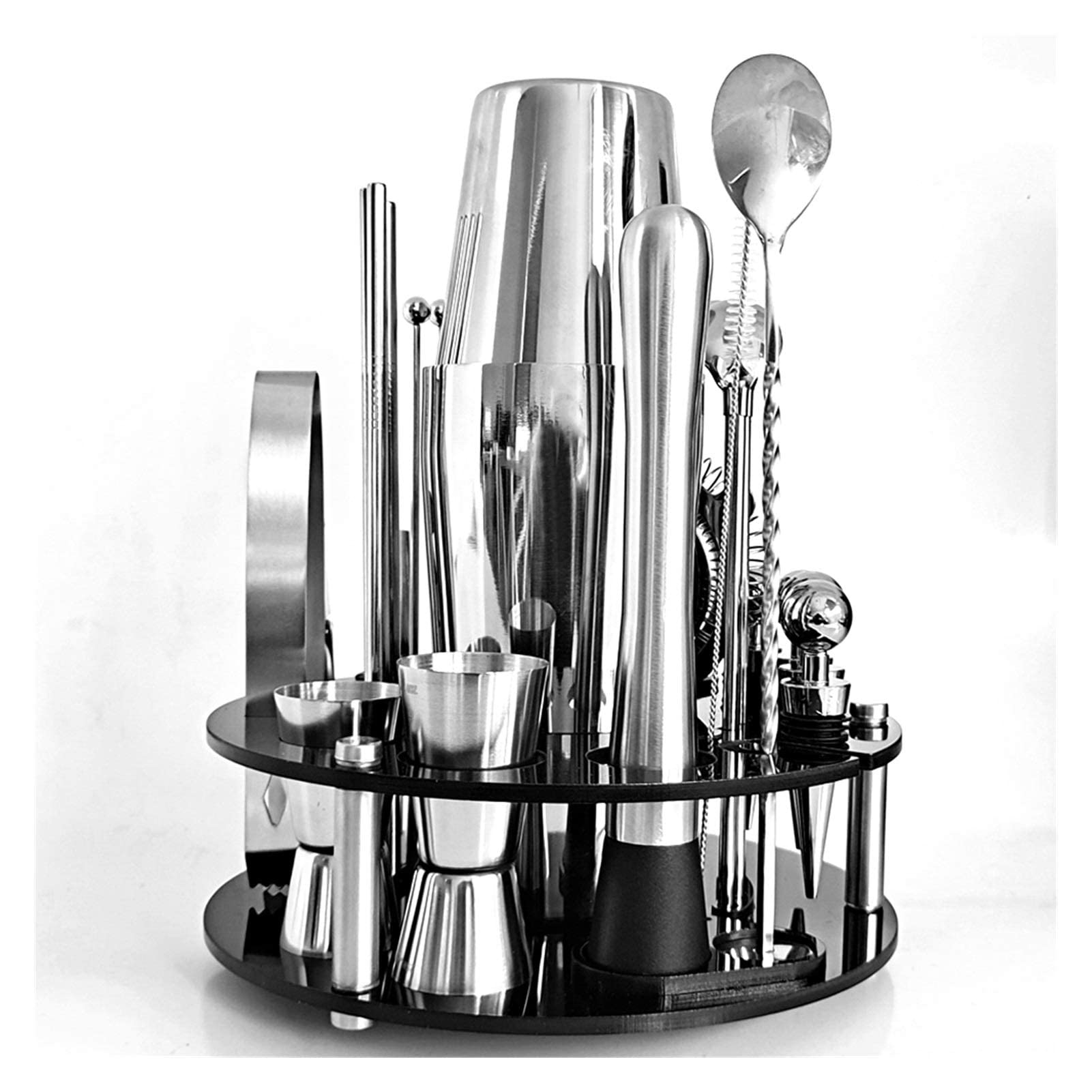 Coctelera 30Pcs Bar Cóctel Set Boston Shaker Kit para Hacer Bebidas Mezclador de Acero Inoxidable Hacer Regalo 750 600Ml Cóctel Coctelera Cuchara de cóctel