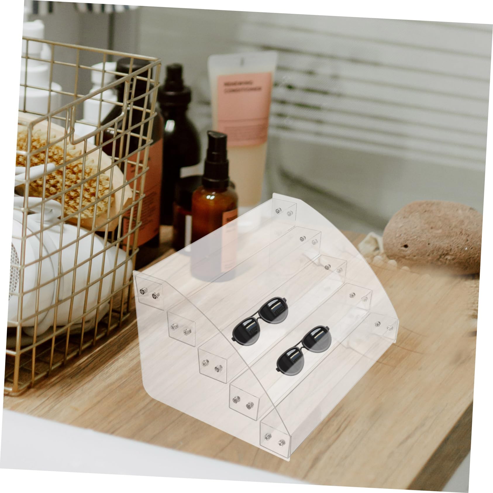 TOPBATHY Espositore Occhiali da Sole in Plastico a 5 Livelli Multiuso