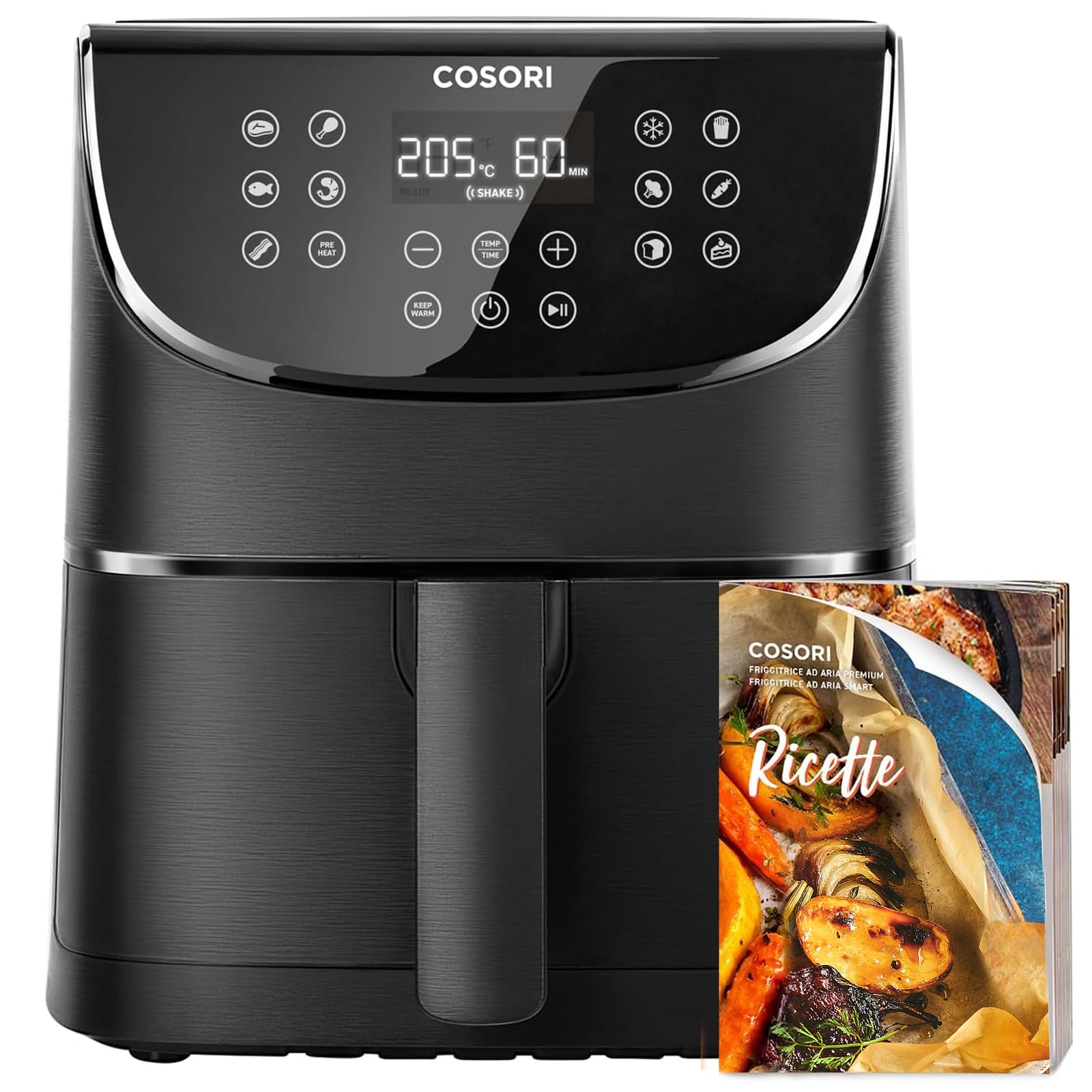 Cosori Air Fryer 5,7 L 13 modes de cuisson 85% de graisse en moins | Jusqu'à 55% d'Énergie en Moins, Cuisson Rapide 70–205 °C, Cuisson Facile avec 40+Recettes