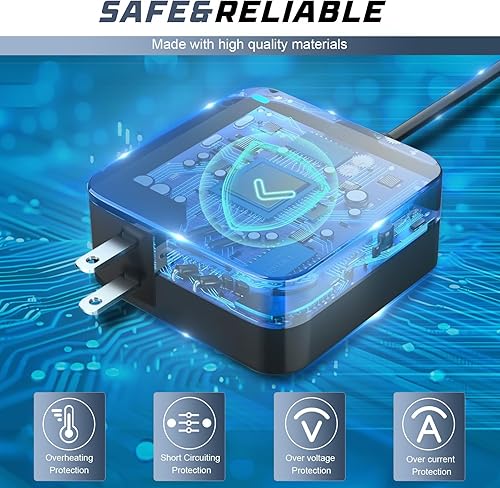 Miniatura 5 de Fancy Buying Cable USB de 65 W, 40 W, 6 pines (no punta cuadrada, no USB tipo C) Adaptador de cargador para Lenovo Yoga 3 Pro-1370 Yoga 3-1170 Yoga