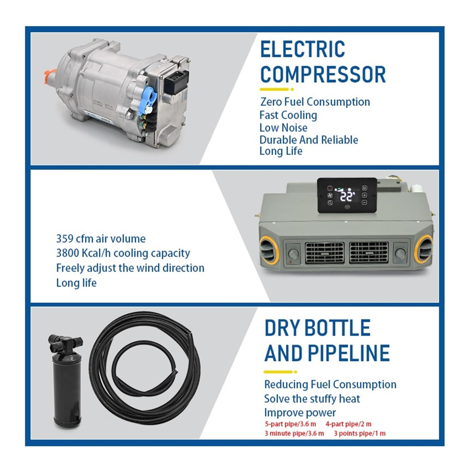 Compressore Climatizzatore Elettrico 406 12V / 24V | Convertitore Automatico AC A DC Per Il Sistema Di Climatizzazione Del Veicolo(Cooling 24V)