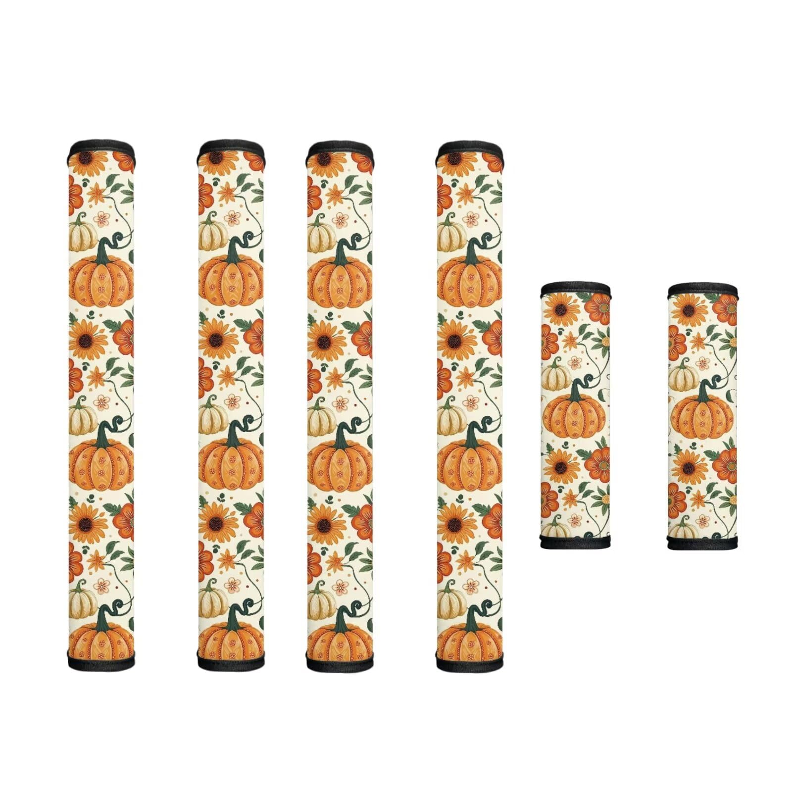 Fridge Door Handle Covers Set of 6 Washable Kitchen Electric Appliances Handle Protector Anti-Skid Home Decor Oven Refrigerator Microwave Accessories, Pumpkin Sunflower Fall Autumn Decor
