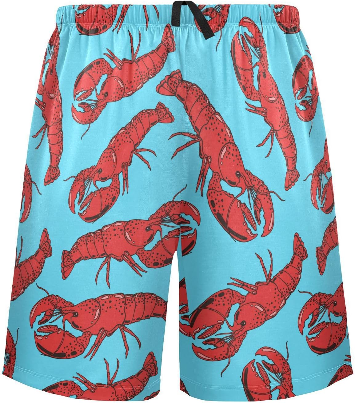Mens Pajama Shorts Red Lobster Sleep Shorts Men Shell Pajama Bottoms With Pockets Drawstring Lounge M - Image 3
