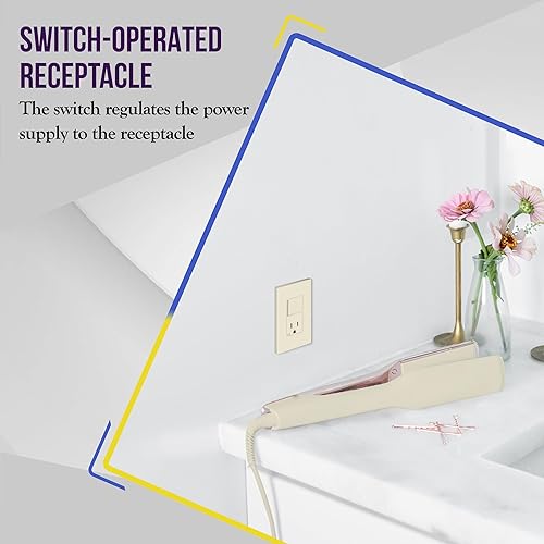 Miniatura 7 de ENERLITES Combo de interruptor y toma, interruptor de paleta decorador combinado de 15A120VCA con salida de receptáculo resistente a manipulaciones