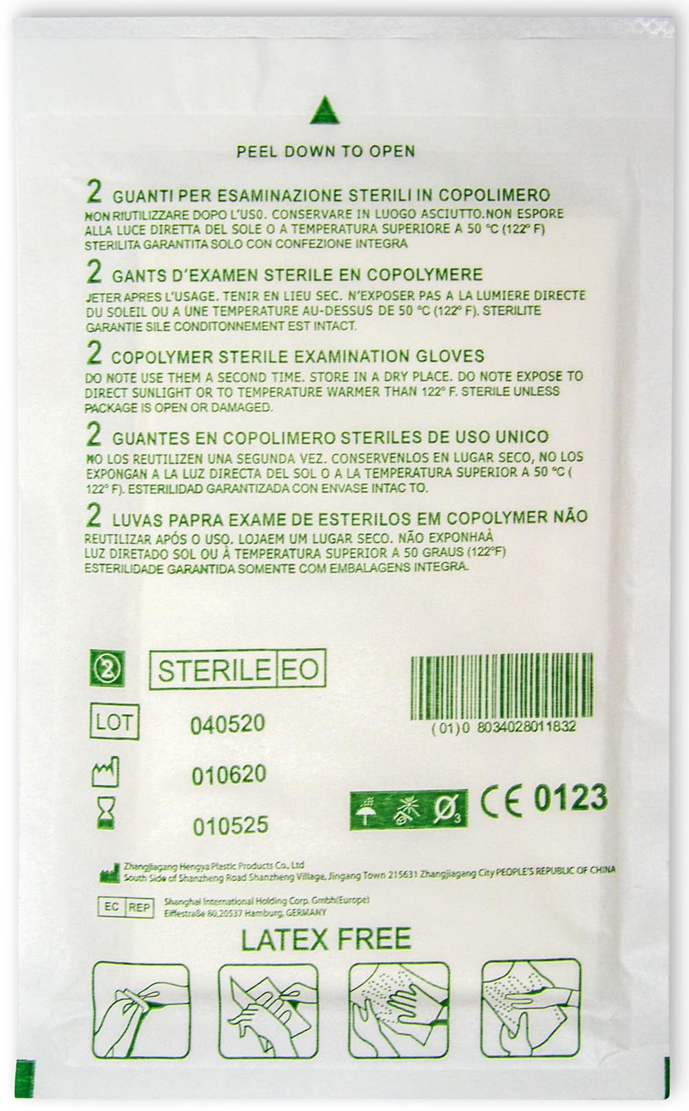 Paio di guanti sterili in copolimero latex free Taglia M/L