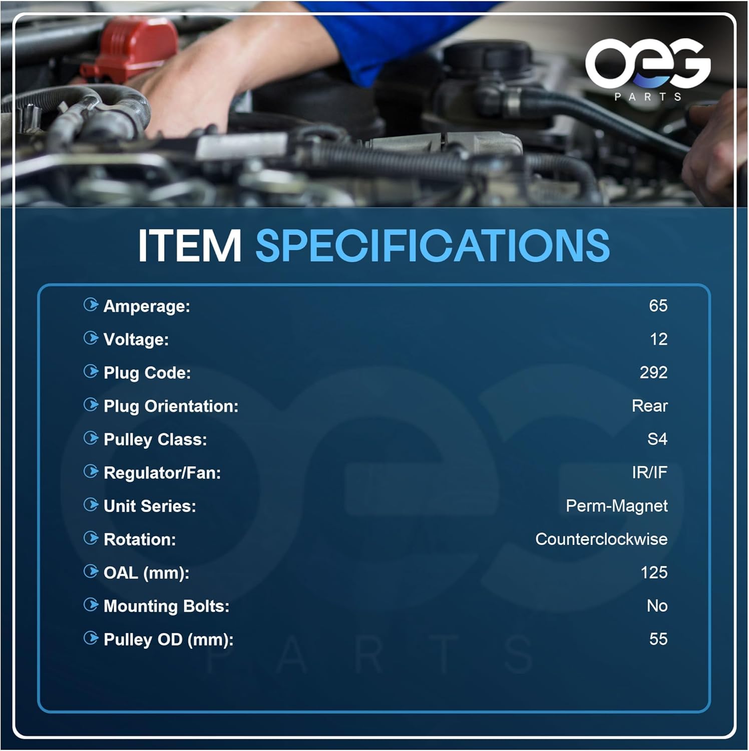 OEG Parts New Alternator Compatible With Acura Integra 1.8L 1990 1991 90 91 31100PR4A01, 113074, 10464052, 1002117320, 1002117330, 3341886, AND0073, 40052016, 40052016R