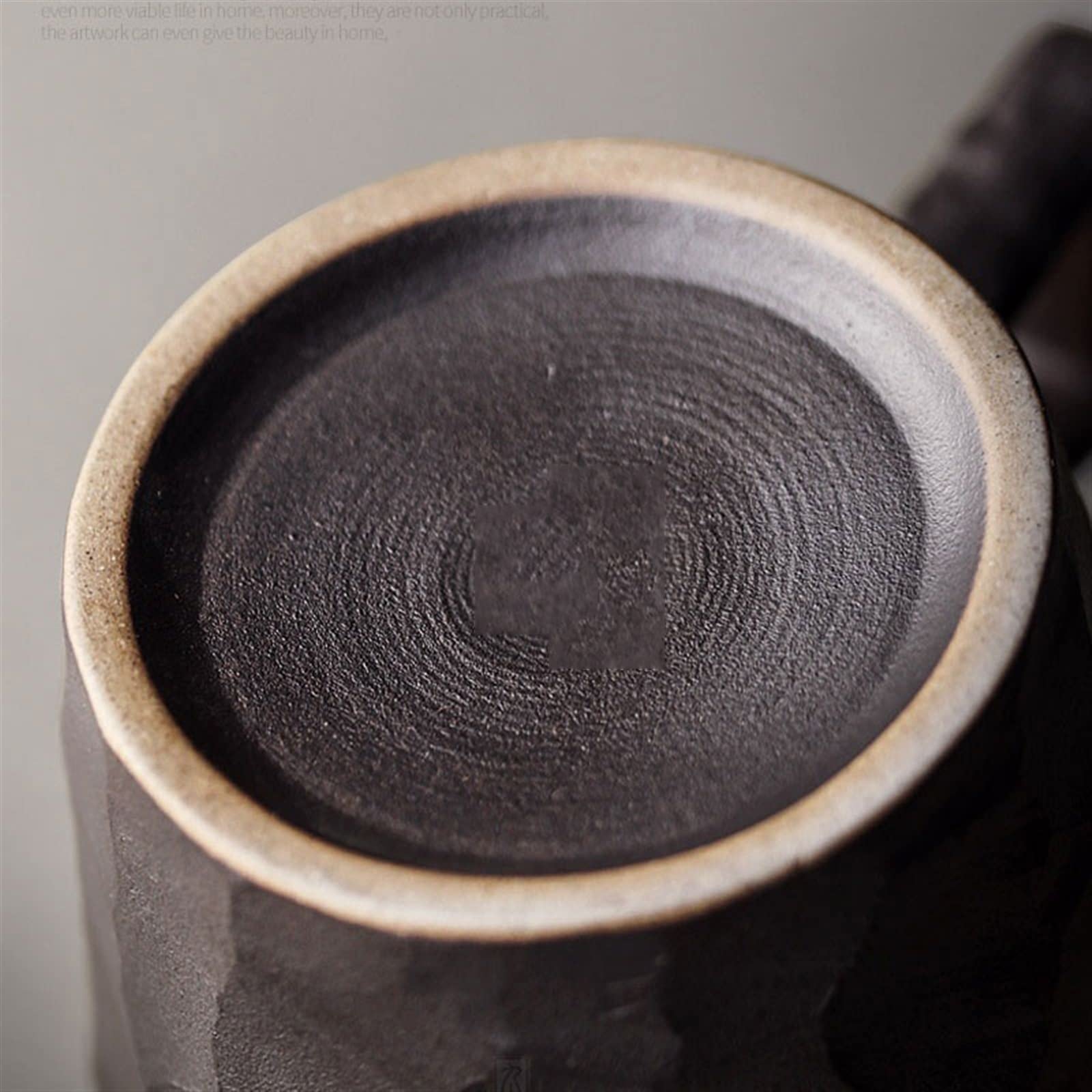 Wasserbecher 280 ML Retro Becher Steingut Kaffeetasse Einfache Haushalt Unregelmäßige Handgemachte Kaffeetasse Lsolierter Becher(C)