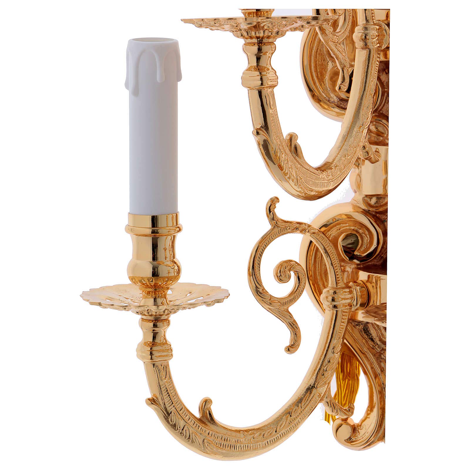 Holyart Baroque Applique in Brass with 5 Candles