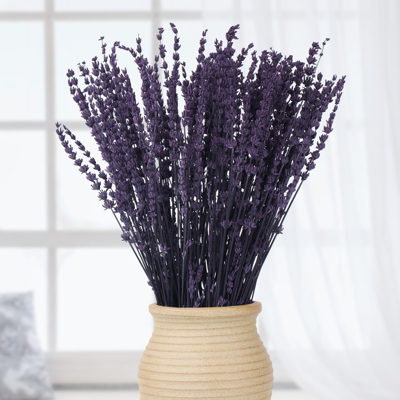 Dried Preserved Lavender Flowers - 2 Bundles with 3.5oz for Home Decor, DIY Arrangements, Photo Props, & Fragrance - 15"-17", Purple Lavender Bunches.