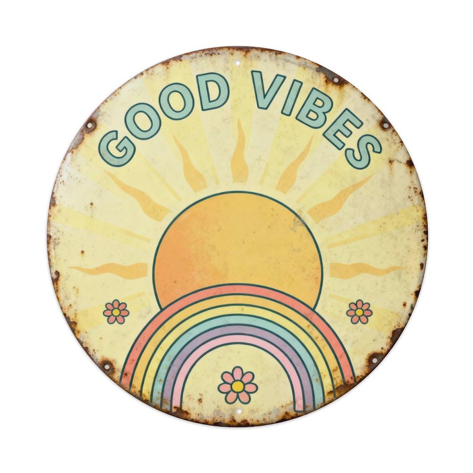 GOOD VIBES Metal Tin Sign Plaque