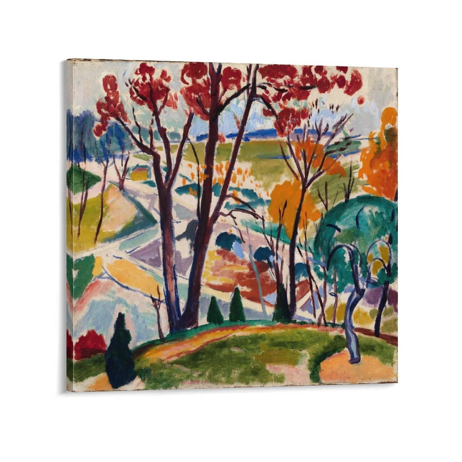KLAGCBDF Henry Lyman Sayen Landscape, Bridge, Huntingdon Valley Poster Painting Canvas Wall Art Living Room Posters Painting 24x24inch(60x60cm)