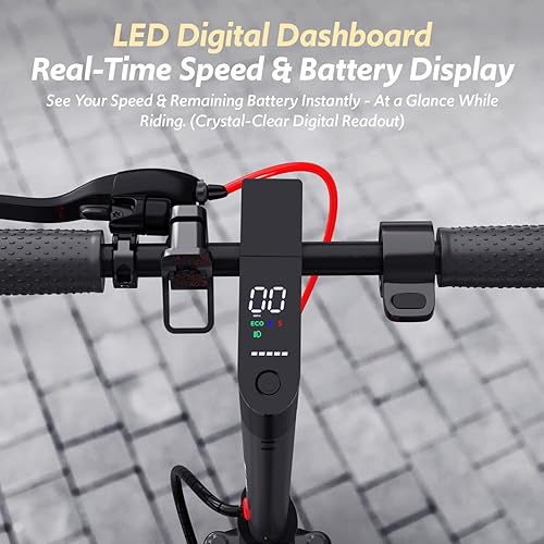 Miniatura 10 de Patinete eléctrico para adultos, hasta 2325 millas y 22 MPH, motor de 550650 W, suspensión delantera, neumáticos de vacío de 8.510 pulgadas, luces