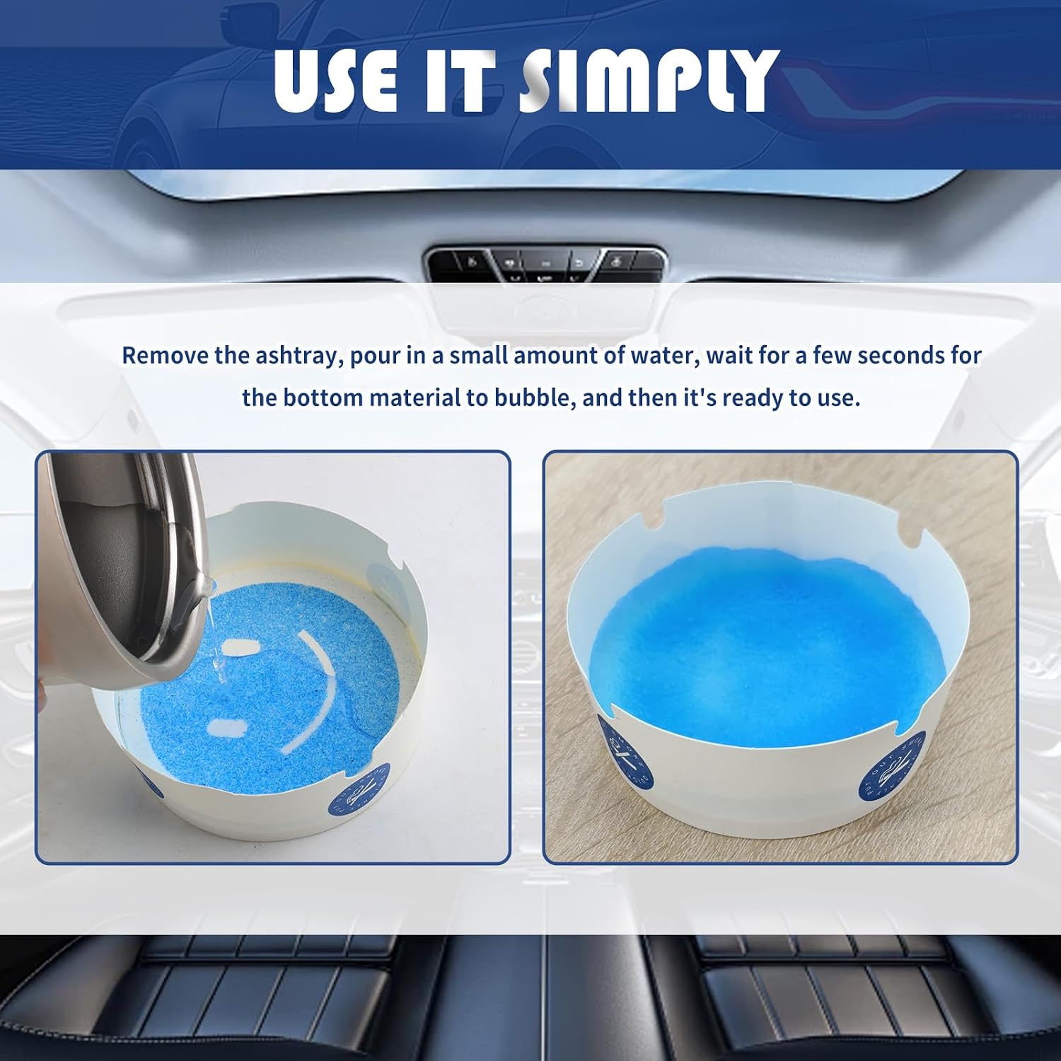 25PCS Portable Disposable Ashtrays for Cigarettes,Car Ashtray Sand Base with Water-Foaming for Quick Extinguishing,Universal Smokeless Ashtray for Car,Outdoor Camping