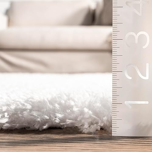 Miniatura 2 de Alfombra suave y afelpada para guardería, sólida, para niños., Polipropileno, Blanco (Snow white)