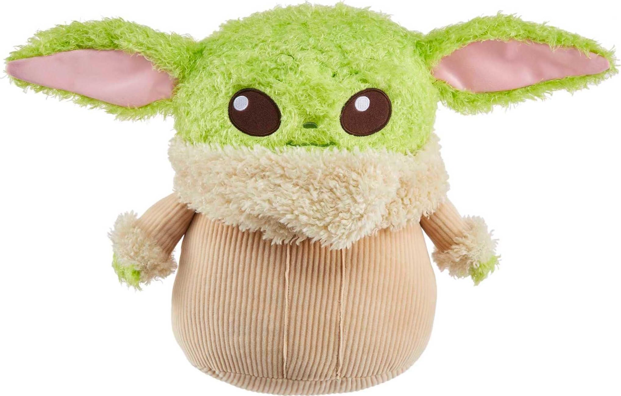 Mattel Star Wars Grogu Plush 12-inch Toy Figure, Soft 'n Fuzzy Character Doll with Sounds, Press Hands to Activate