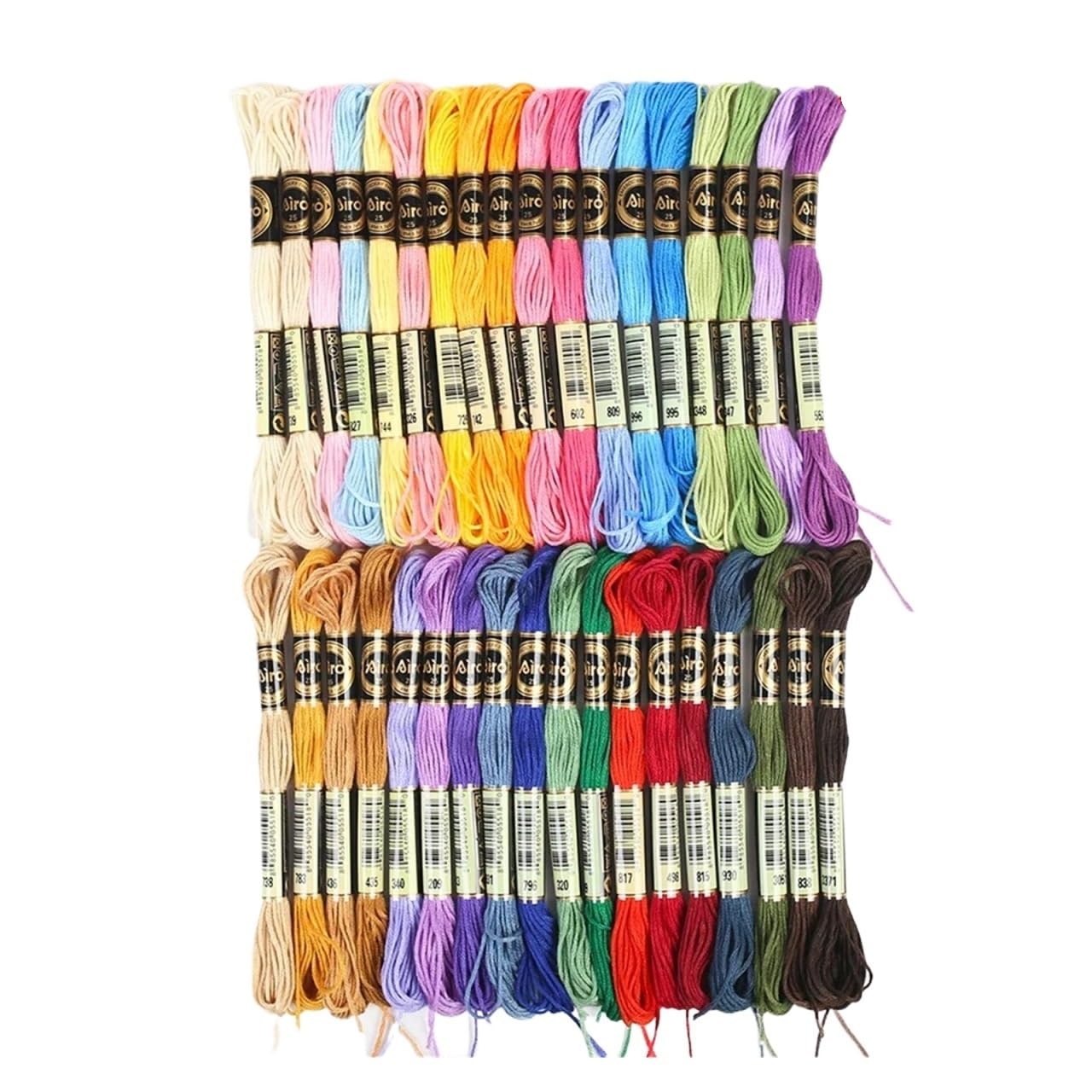 Stickgarn 20/24/36PCS Set Regenbogen Sticktwist Faden for Kreuzstich String Art Freundschaftsarmbänder 8 Meter 6 Stränge(Muliticolor B(36pcs))