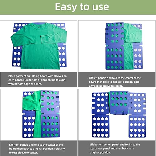 Miniatura 4 de Tabla plegable para camisetas, carpeta de ropa, organizador de lavandería, herramienta duradera, de plástico, fácil y rápido, plegable para niños,