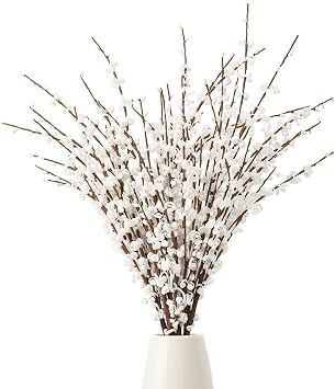 Artificial Jasmine Flowers with Long Stem 6Pcs 29.5" Fake Flower Bouquet Faux Jasmine Plants for Wedding Bridal Bouquet Wreath Table Centerpiece Outdoor Decor White