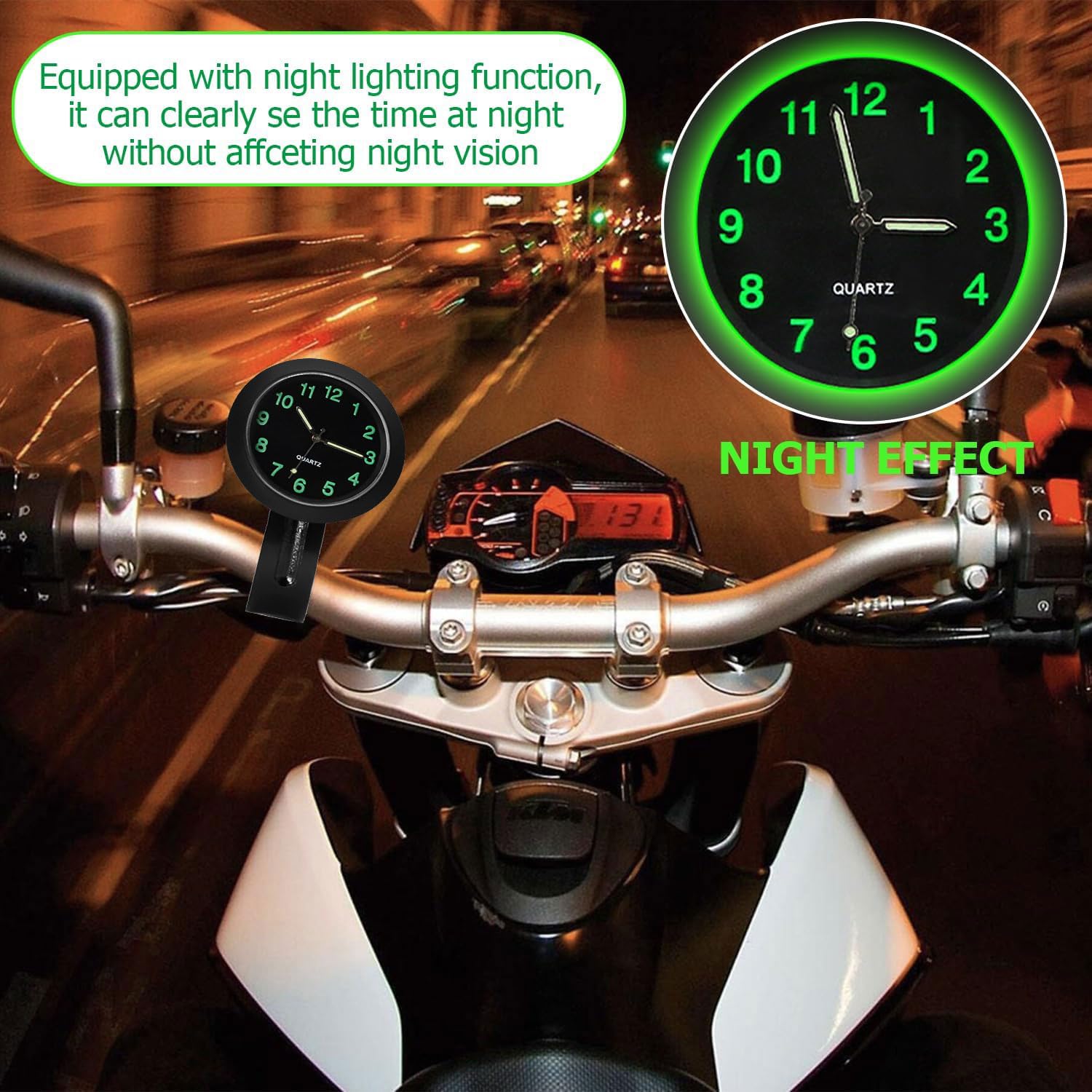 YeahBoom Orologio da Manubrio per Moto e Bicicletta, Impermeabile, per Veicoli Elettrici