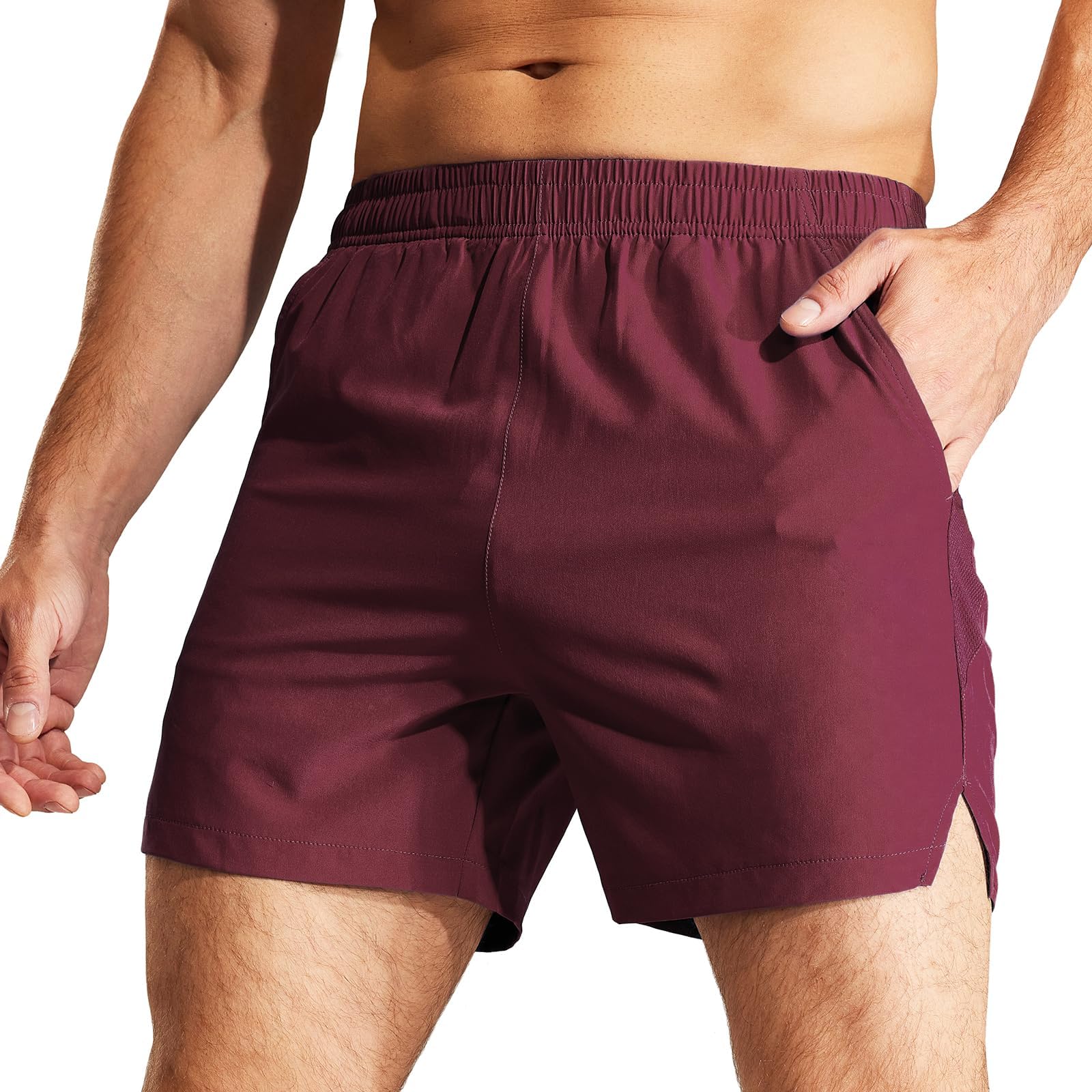 MIER Men's 5 Inch Inseam Running Shorts, Quick-Dry with Pockets