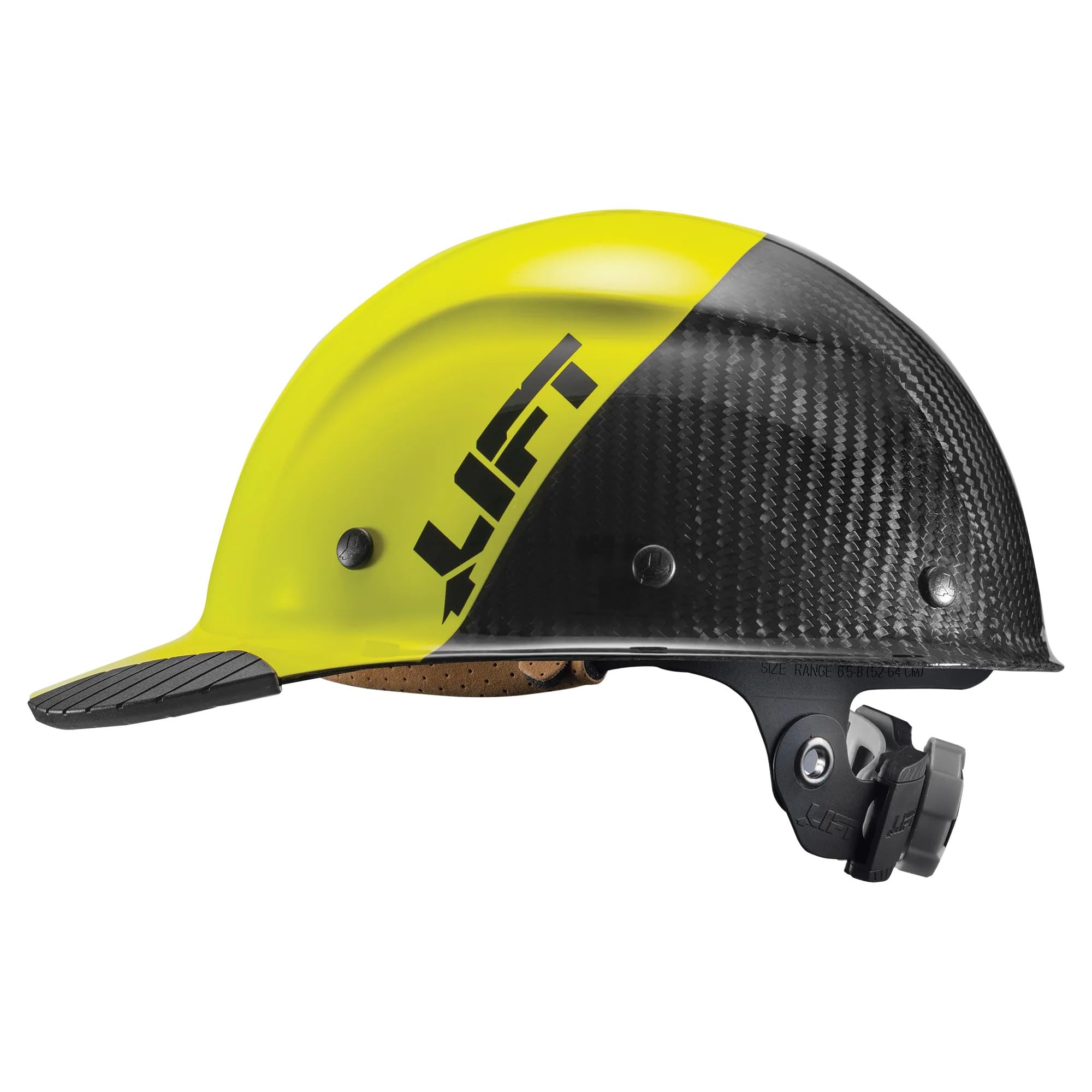 Lift Dax Carbon Fiber Cap Brim Safety Helmet/Hard Hat, 6-Point Suspension