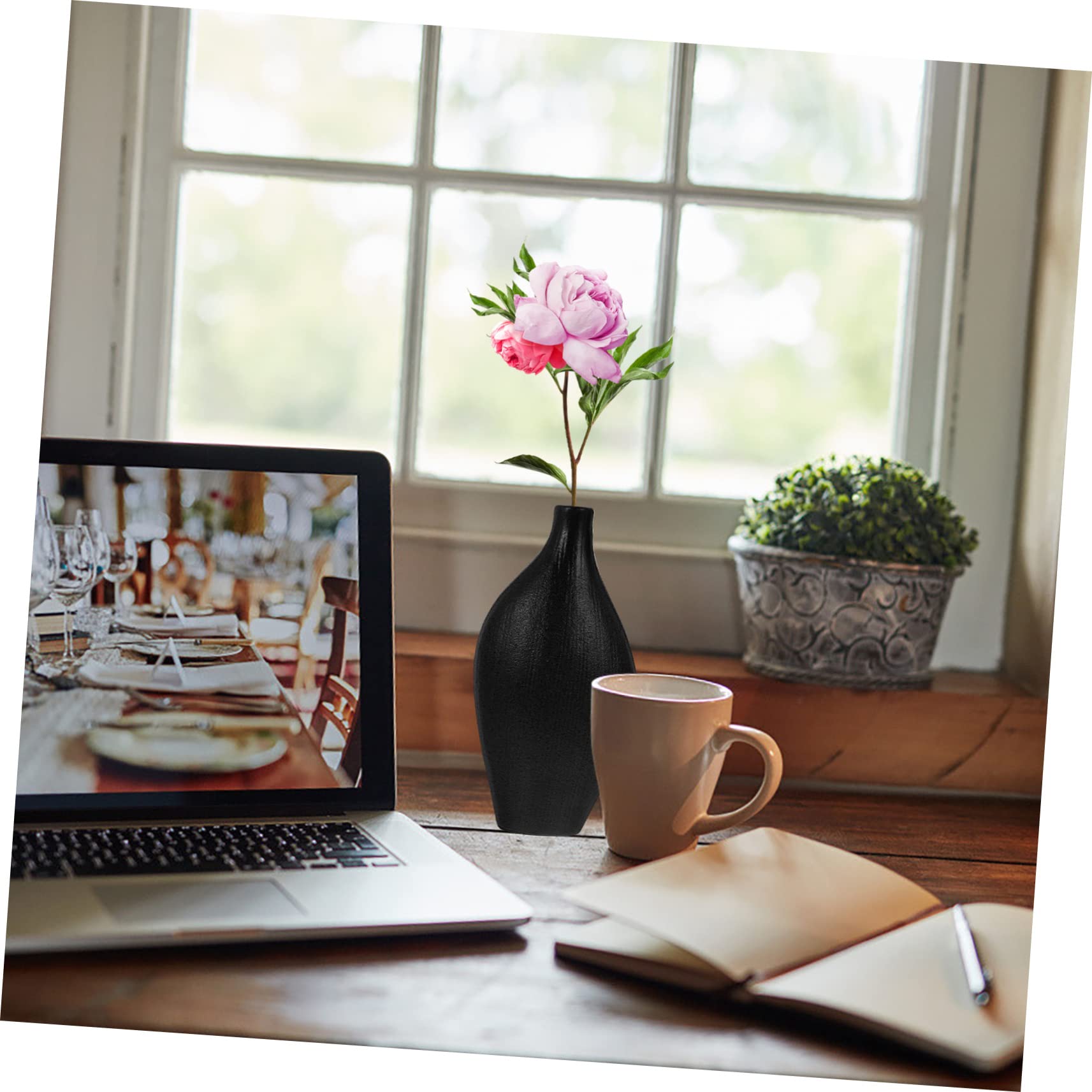 Amazon.co.jp: HAWILLOSCH 陶瓷竖纹 花瓶 な の装飾用花 屋 での