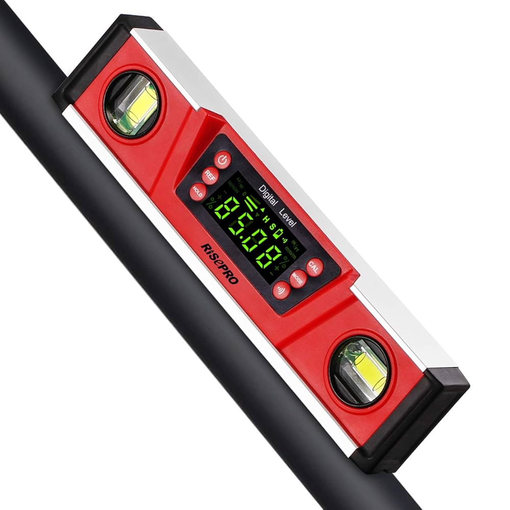 RISEPRO 10-Inch Digital Torpedo Level and Protractor IP54