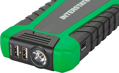 Miniatura 4 de Interstate Batteries Arrancador y cargador de 12 V 700 A (8,000 mAh, 8 Ah) portátil LED Jumpstart batería para 12 voltios automotores, electrónica